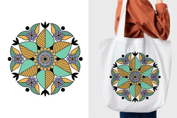 Download Tote Bag Design with Mandala Pattern - Tote bag design Collection