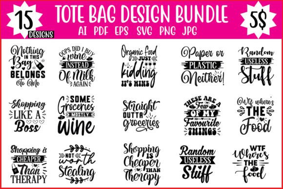 Download Tote Bag Design Bundle - Tote bag design Collection