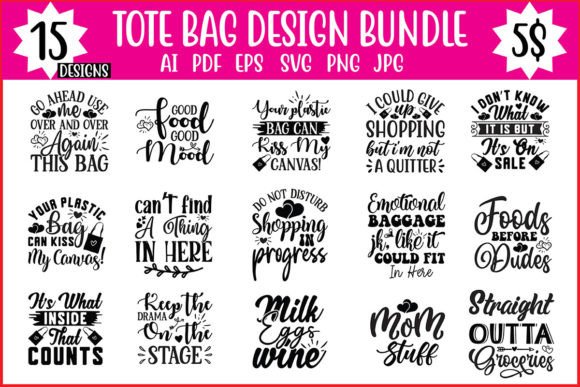 Download Tote Bag Design Bundle - Tote bag design Collection
