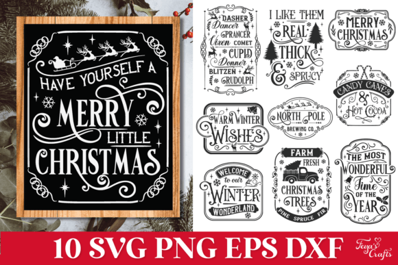Download Farmhouse Christmas Signs SVG Bundle - Farmhouse christmas Collection