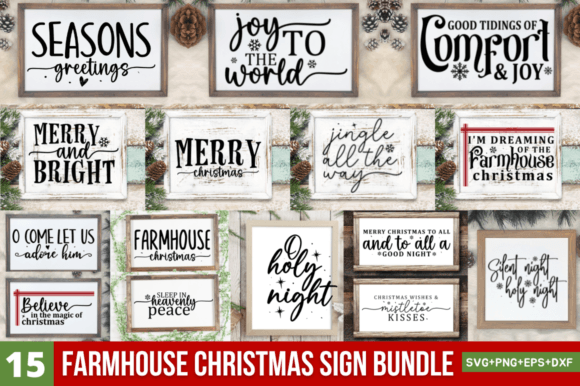 Download Farmhouse Christmas  Sign Bundle - Farmhouse christmas Collection