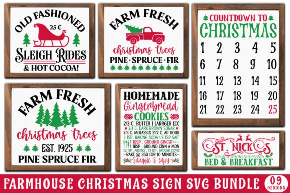 Download Farmhouse Christmas Sign SVG Bundle - Farmhouse christmas Collection